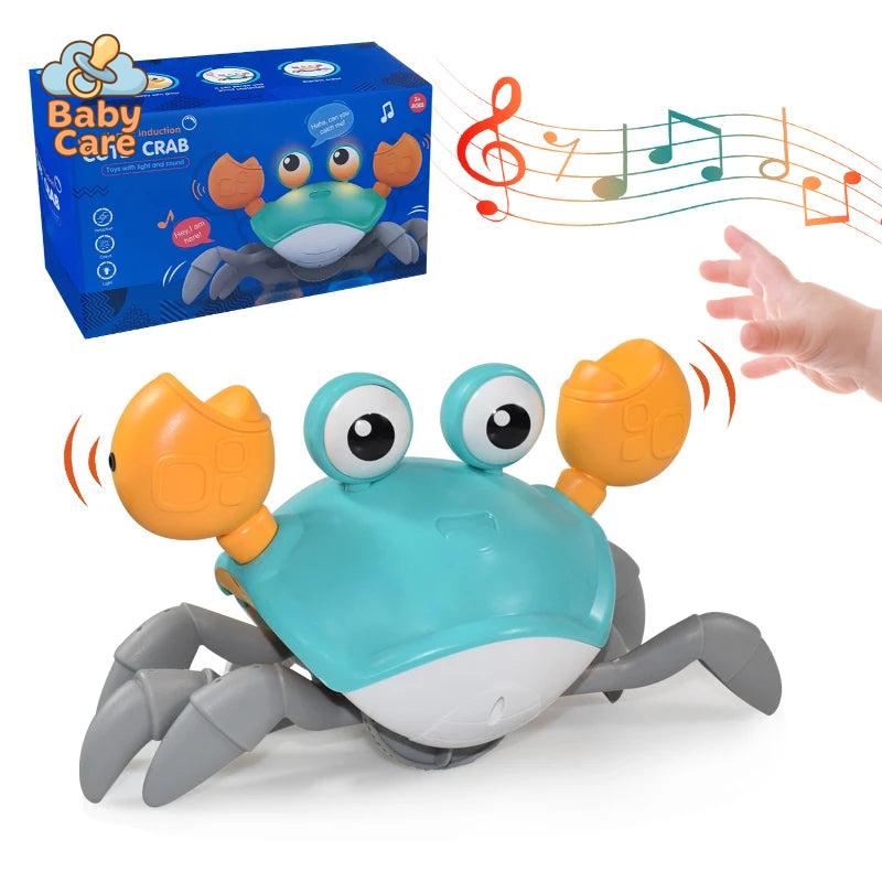 Jouet d’éveil pour bébé crabe rampant avec lumières et musique - packaging du produit