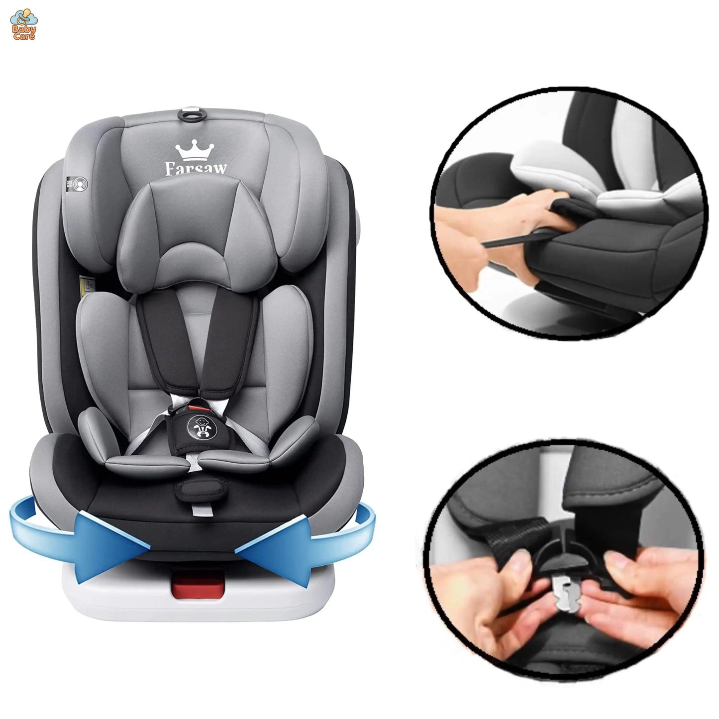 Siège auto Isofix Pivotant - zoom sur la matière