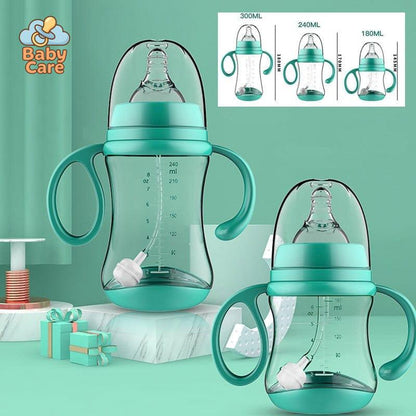 Biberon anti colique avec poignées - vue de profil