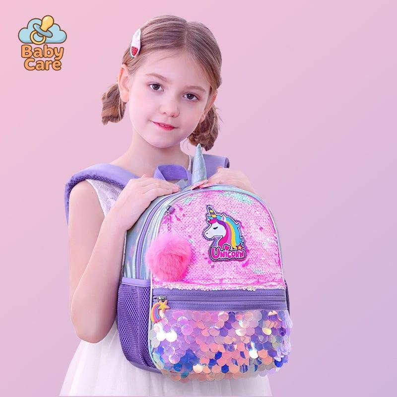 Cartable licorne à paillettes réversible - utilisation en situation