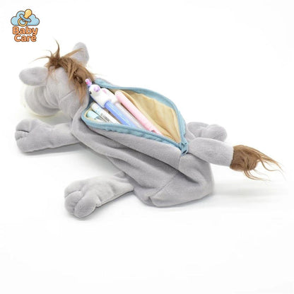 Trousse kawaii animaux en peluche adorable - zoom sur la matière