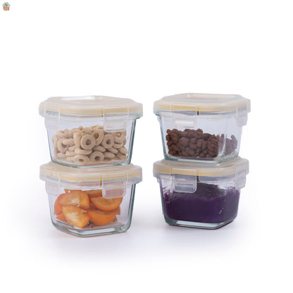 Petits pots bébé en verre (3 pièces) - zoom sur la matière