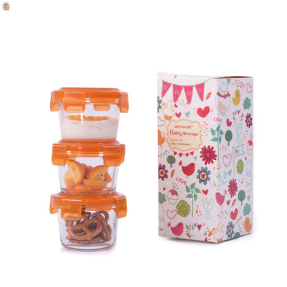 Petits pots bébé en verre (3 pièces) - vue de profil