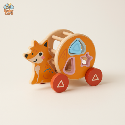 Animaux à Tirer avec Puzzle 3D en Bois - vue de face