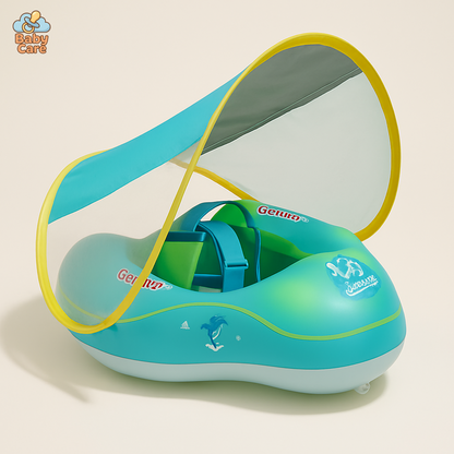 Bouée pour bébé Bleu avec ombrelle – flotteur pour bébé - vue de face