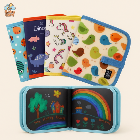 Cahier à Dessin Ardoise avec 12 Craies Effaçables - vue de face