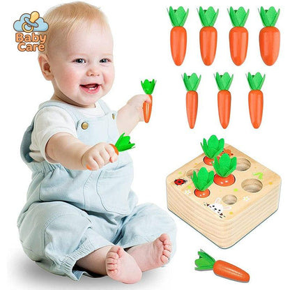 Jouets carottes Montessori en bois - vue de profil