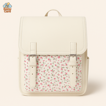 Cartable 34cm motifs à fleur - vue de face