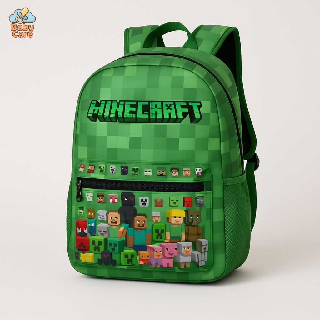 Cartable Minecraft Imprimé Intégral - vue de face