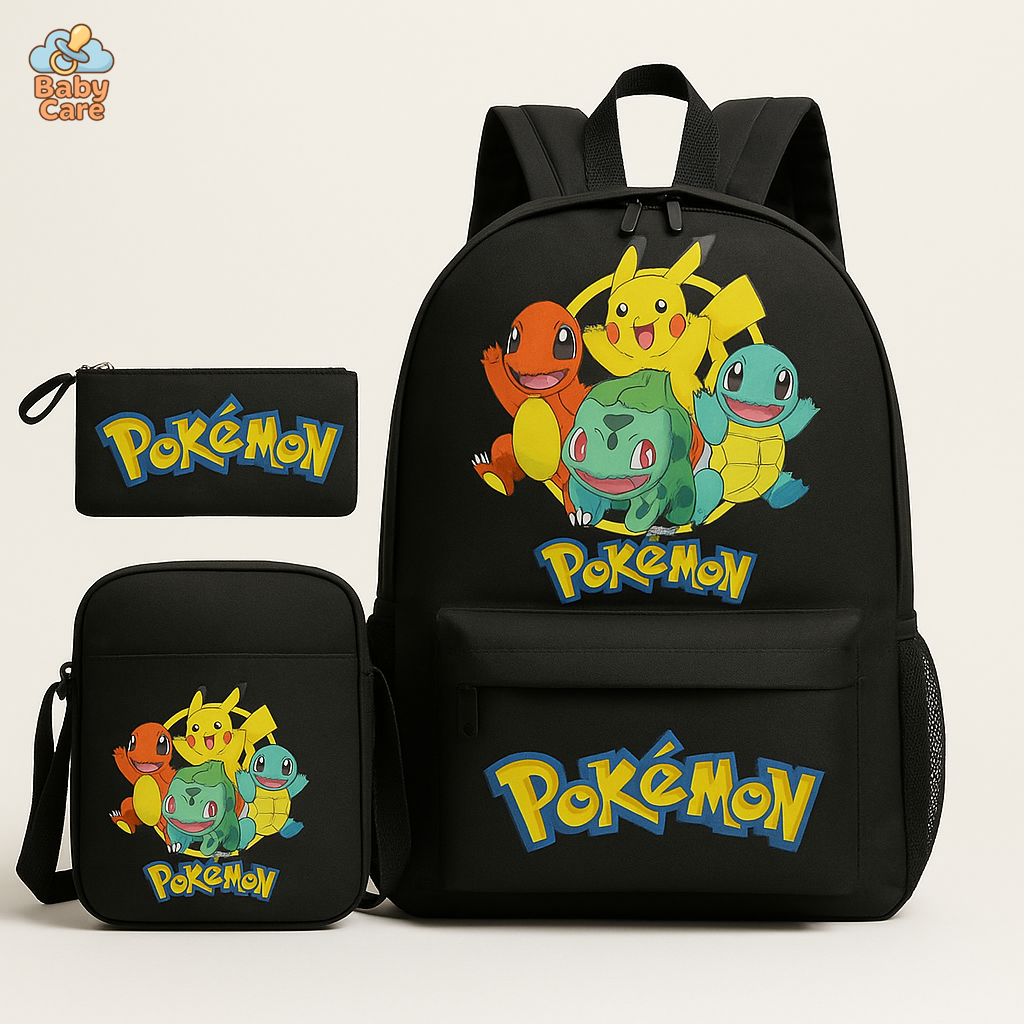 Cartable Pokemon Étanche 3 Pièces - vue de face