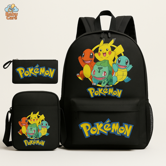 Cartable Pokemon Étanche 3 Pièces - vue de face
