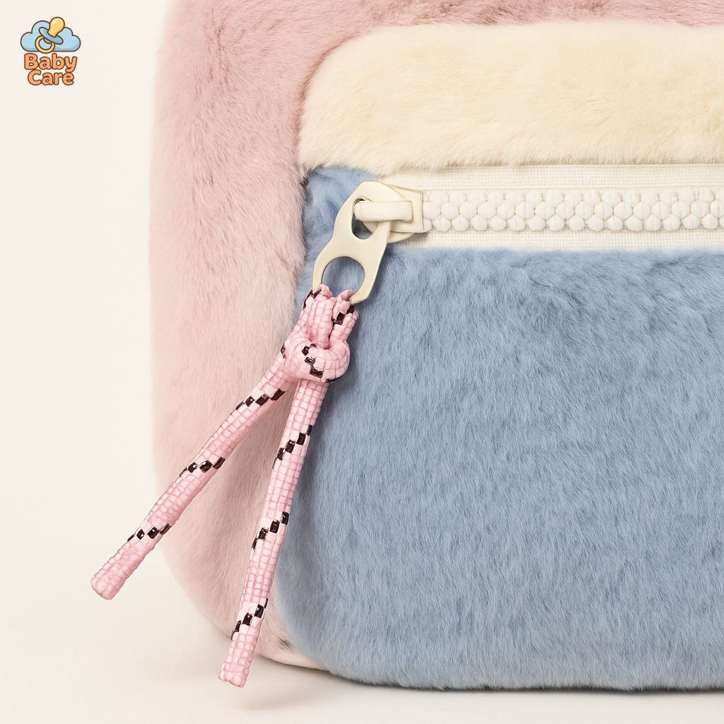 Cartable Stitch en Peluche Douce - vue de profil