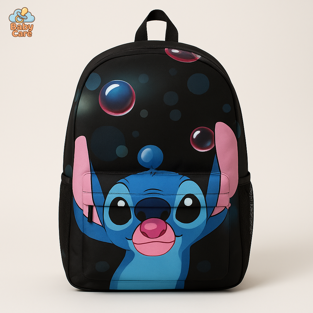 Cartable Stitch Ensemble 3 Pièces Sac et Trousse - vue de face