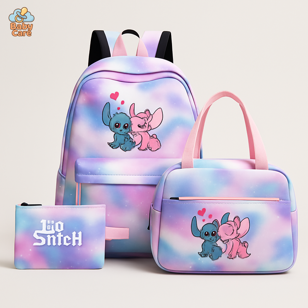 Cartable Stitch Imprimé Peace and Love - vue de face