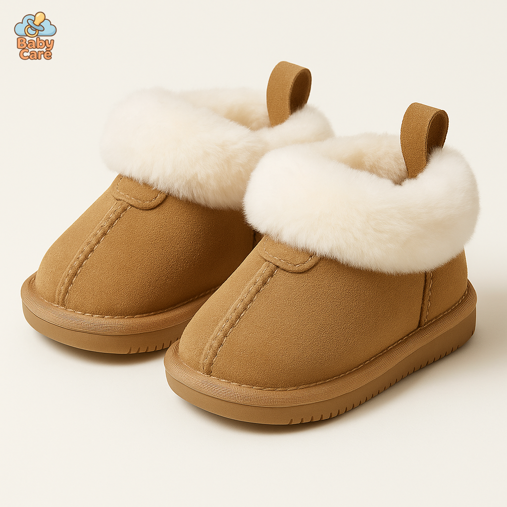 Chaussons Mignons en Peluche pour Bébés - vue de face