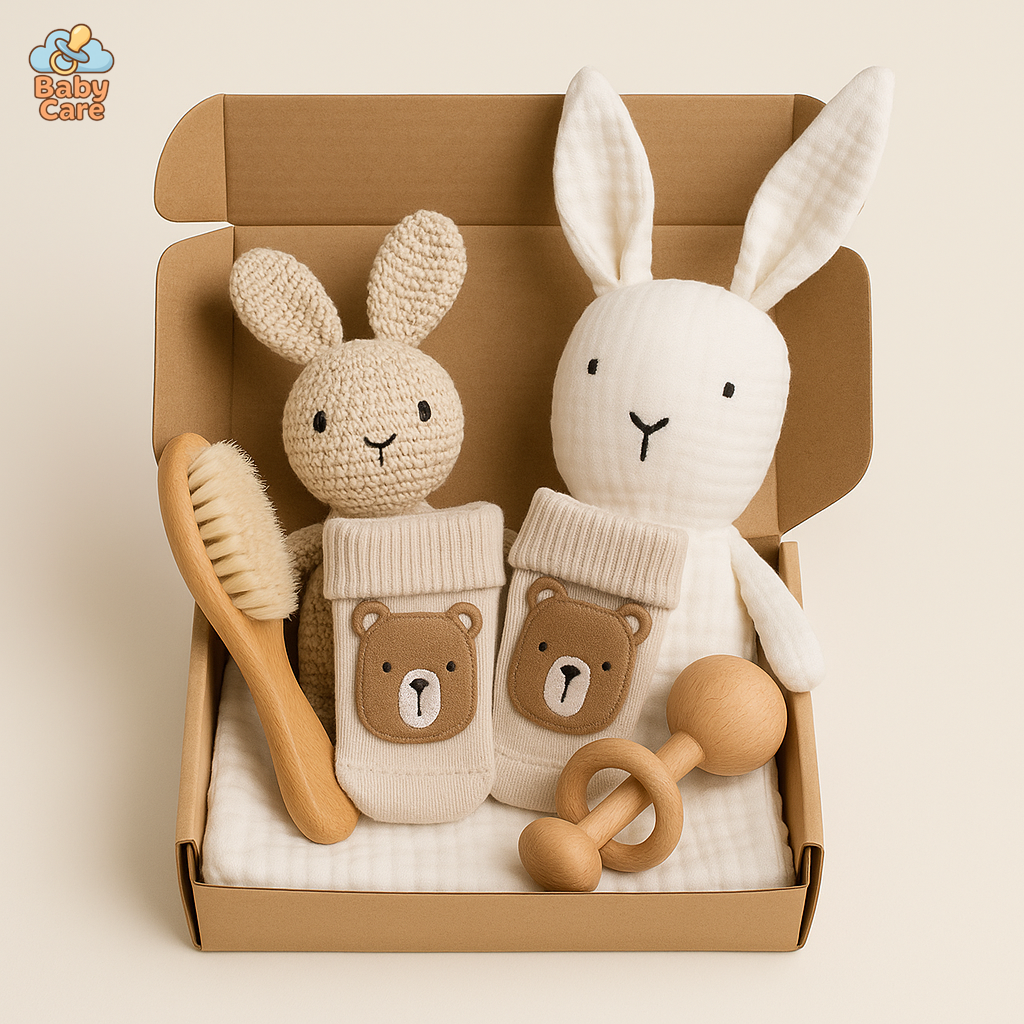 Coffret de naissance lapin – Cadeau de naissance premiers souvenirs - vue de face