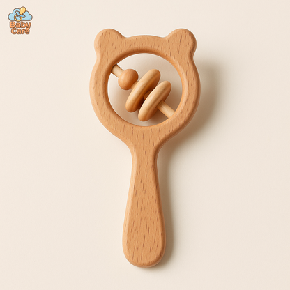 Coffret Jeux en Bois 3 Pièces avec Hochet - vue de face