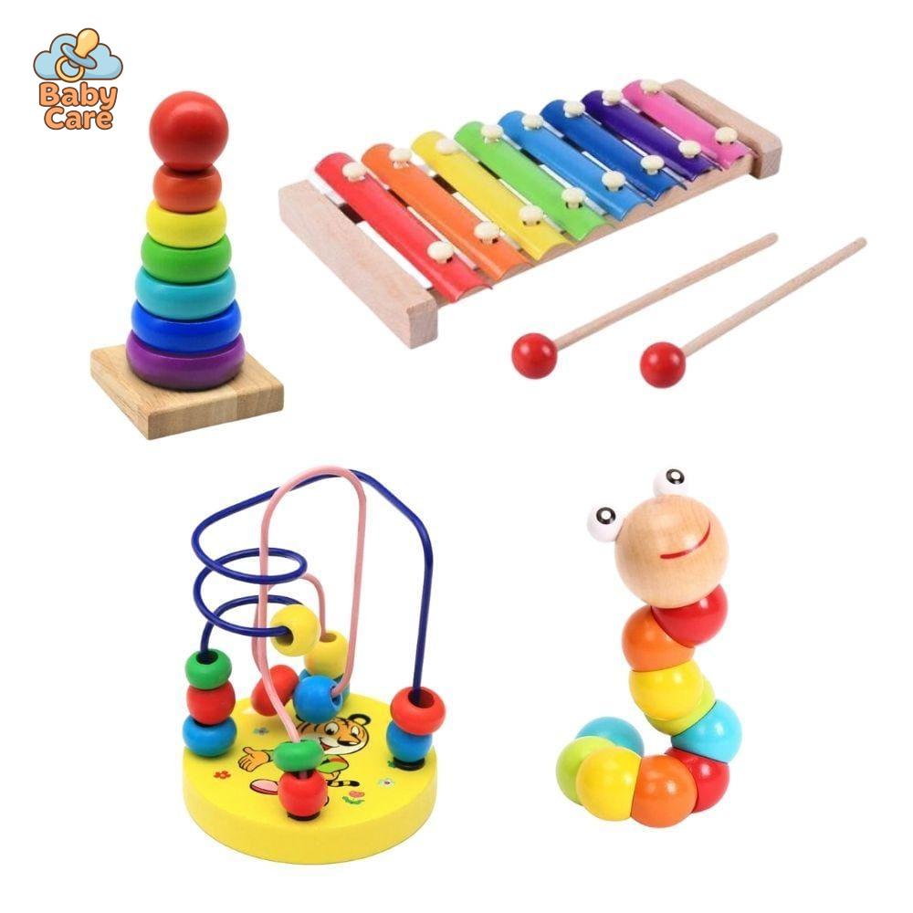 Coffret Xylophone - 4 Jouets Montessori en Bois - zoom sur la matière