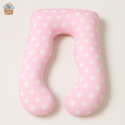 Grand Coussin de Grossesse Nuage Rose - vue de face
