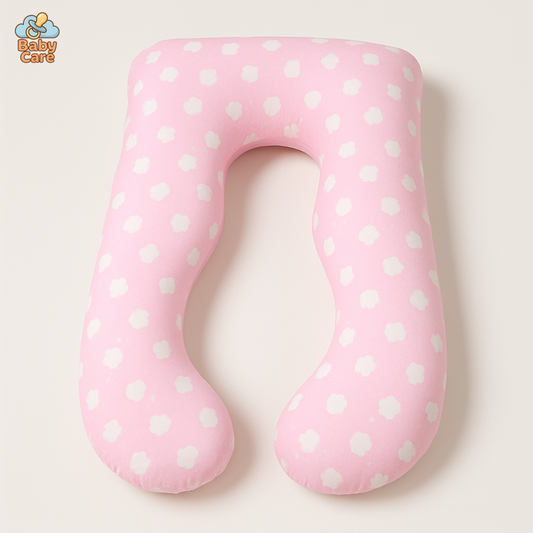 Grand Coussin de Grossesse Nuage Rose - vue de face