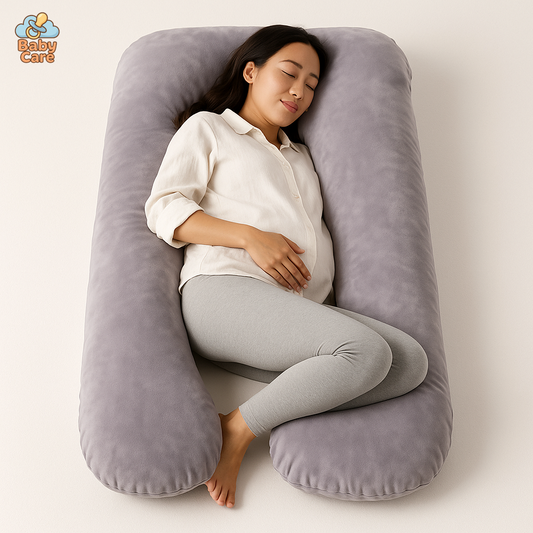 Grand Coussin de Grossesse Gris - vue de face