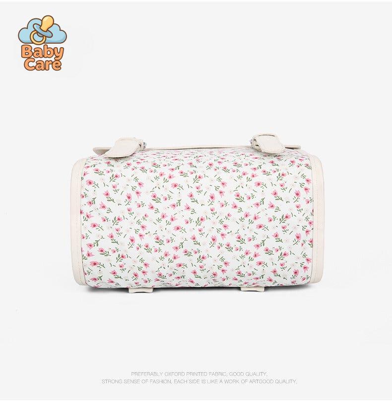 Cartable 34cm motifs à fleur - photo lifestyle