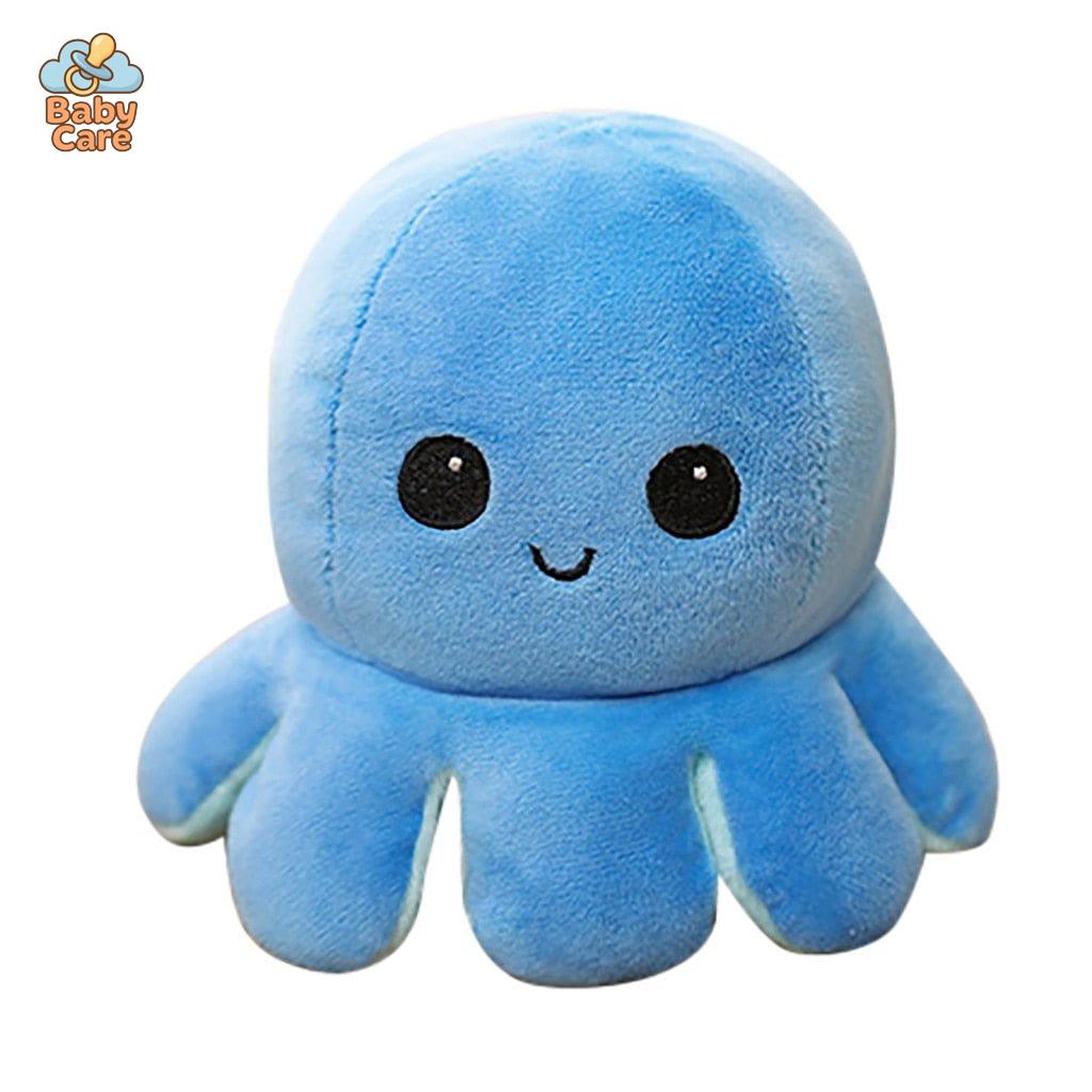 Peluche Poulpe Réversible Deux Couleurs à l'Humeur Changeante - vue de profil