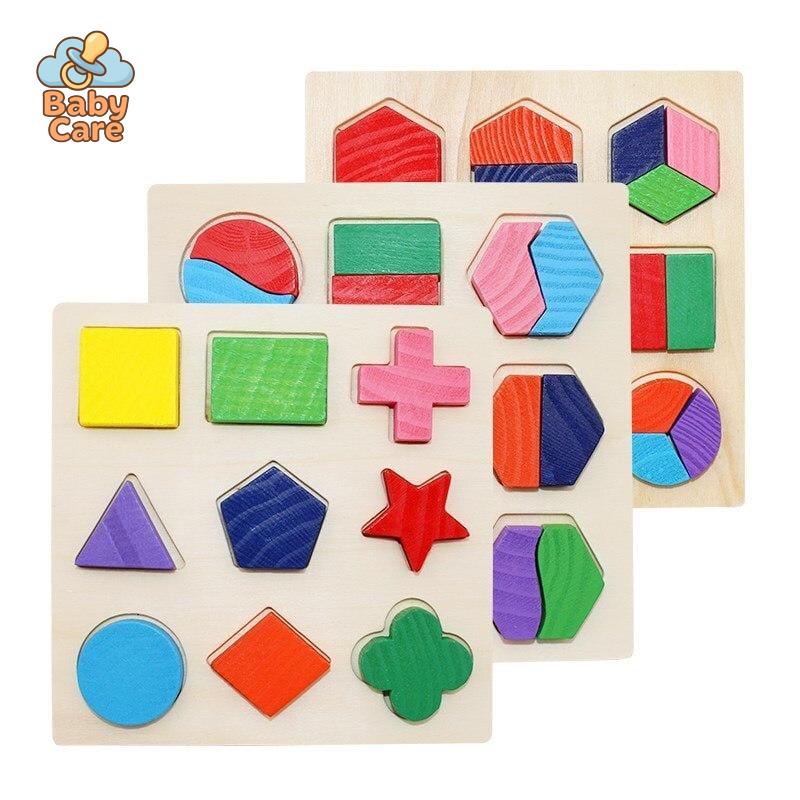 Montessori Puzzle 3D Formes Géométriques - vue de profil