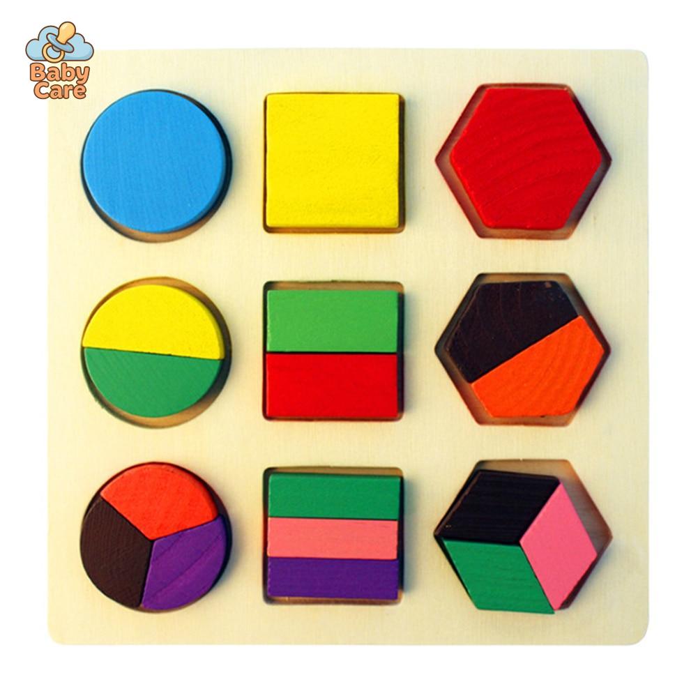 Montessori Puzzle 3D Formes Géométriques - photo lifestyle