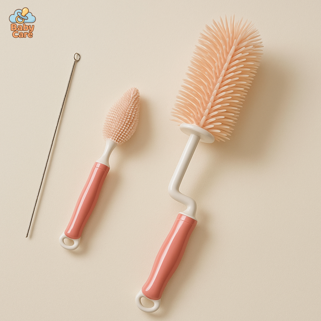 Ensemble de brosse à biberon et tétine – Goupillon à biberon - vue de face