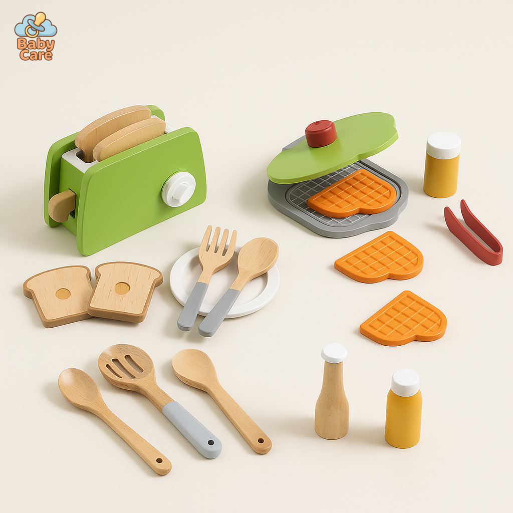 Ensemble Petit Déjeuner en Bois - vue de face