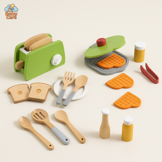 Ensemble Petit Déjeuner en Bois - vue de face