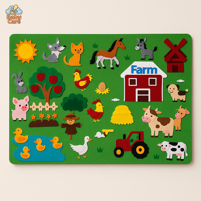 FeltStory™ - Des découvertes et des jeux sans fin ! - Tableau en feutre - vue de face