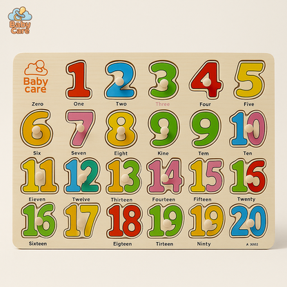 Formes en Bois à Replacer Chiffres et Lettres - vue de face