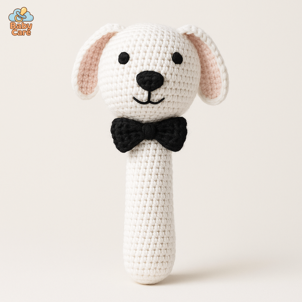 Hochet Chien en Coton Tricoté - vue de face