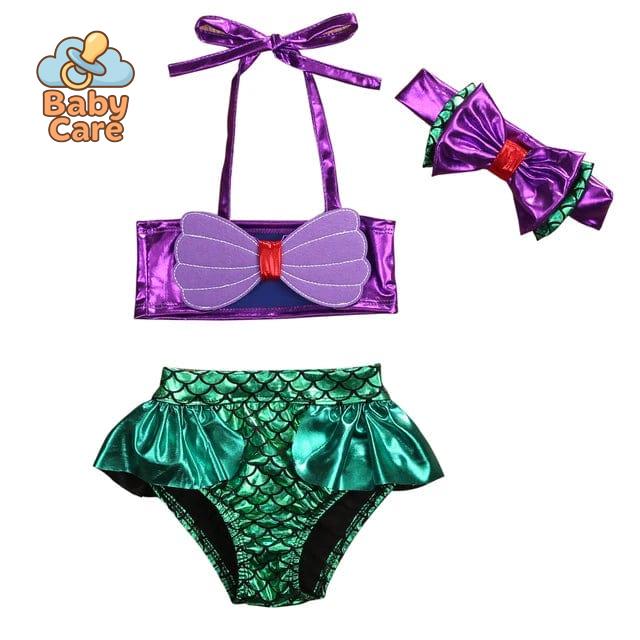 Maillot de bain bébé filles de 0 à 8 ans ensemble sirène - zoom sur la matière