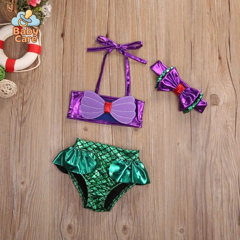 Maillot de bain bébé filles de 0 à 8 ans ensemble sirène - utilisation en situation