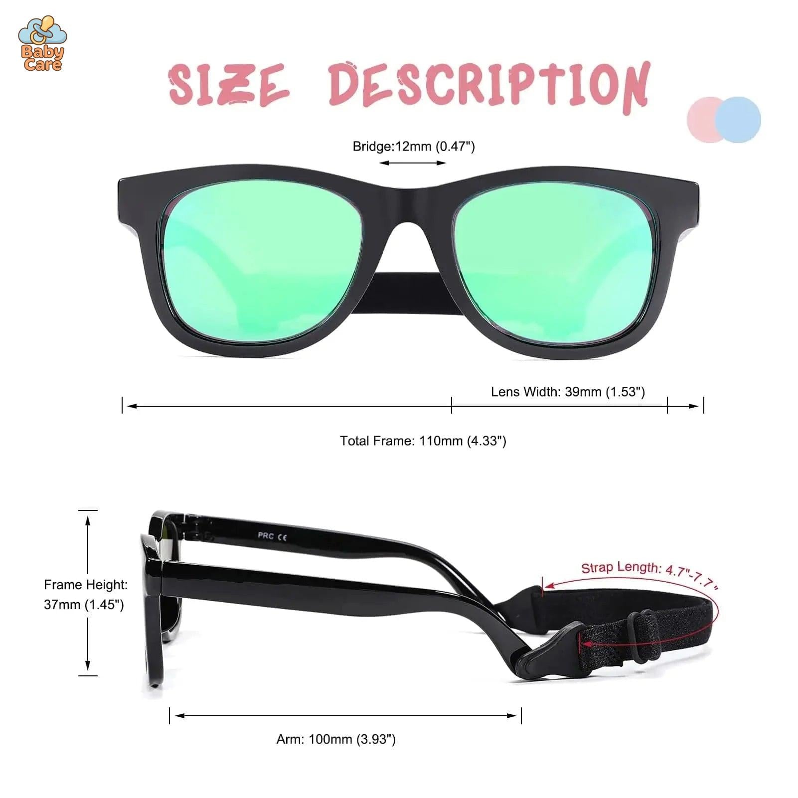 Lunettes de soleil bébé polarisées flexibles avec sangle - zoom sur la matière