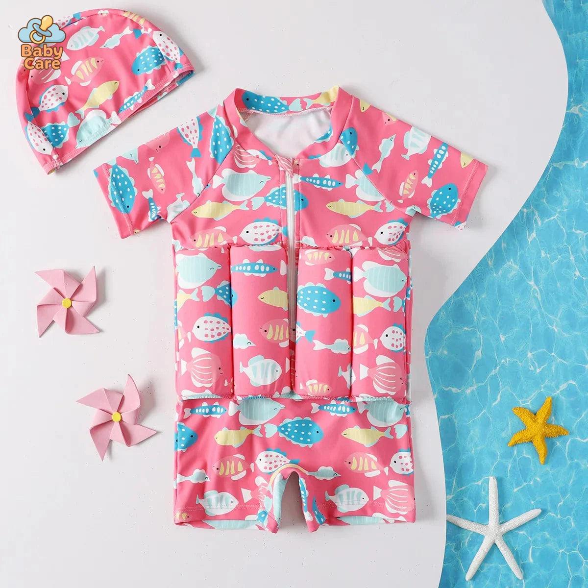 Maillot de bain flottant bébé et enfant - zoom sur la matière