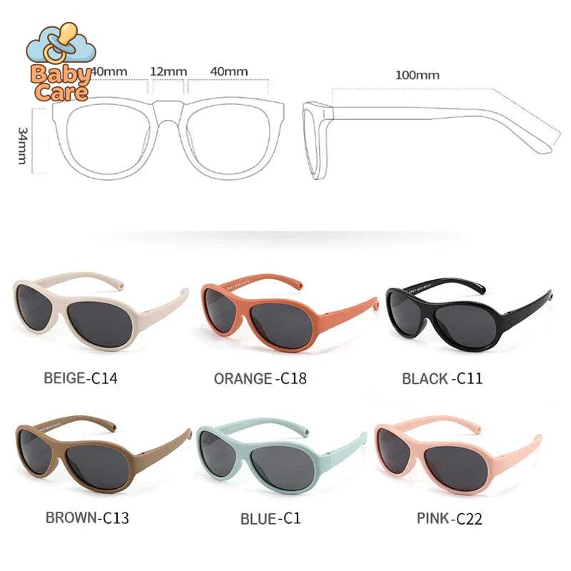 Lunettes de soleil bébé flexible avec sangle réglable 0-3 ans - packaging du produit