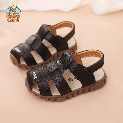 Sandales bébé garçon et filles en cuir souple - vue de profil