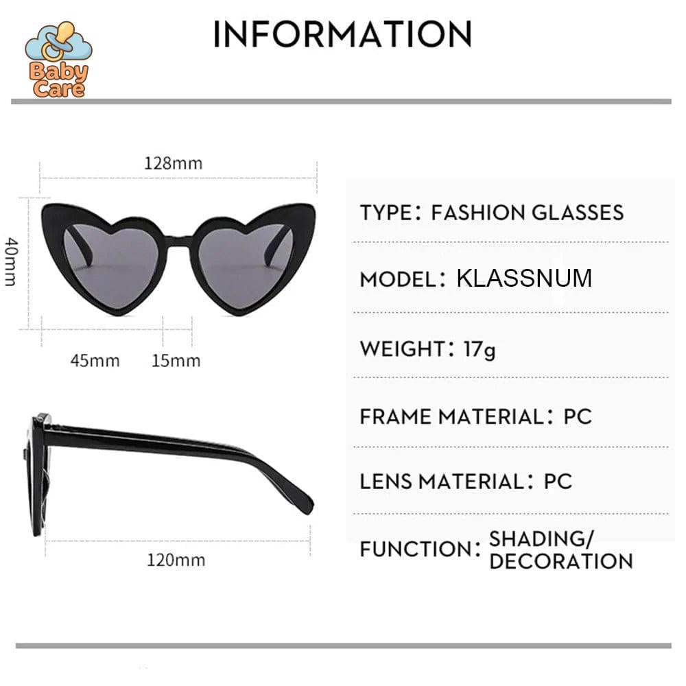 Lunettes de soleil bébé vintage en forme de cœur - photo lifestyle