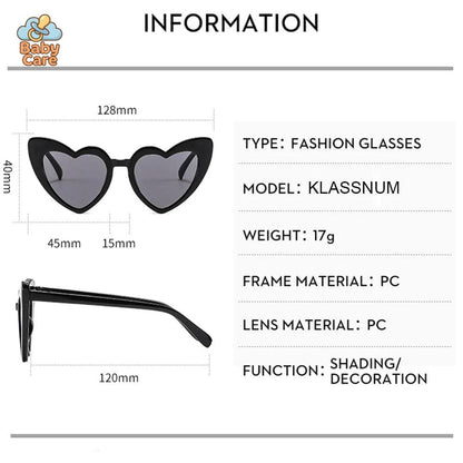 Lunettes de soleil bébé vintage en forme de cœur - photo lifestyle
