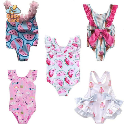 Maillot de bain bikini bébé et enfant fille - vue de profil