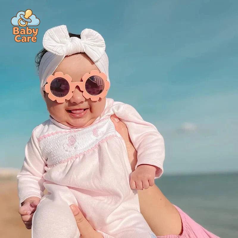 Lunettes de soleil tournesol pour bébé avec sangle - vue de profil