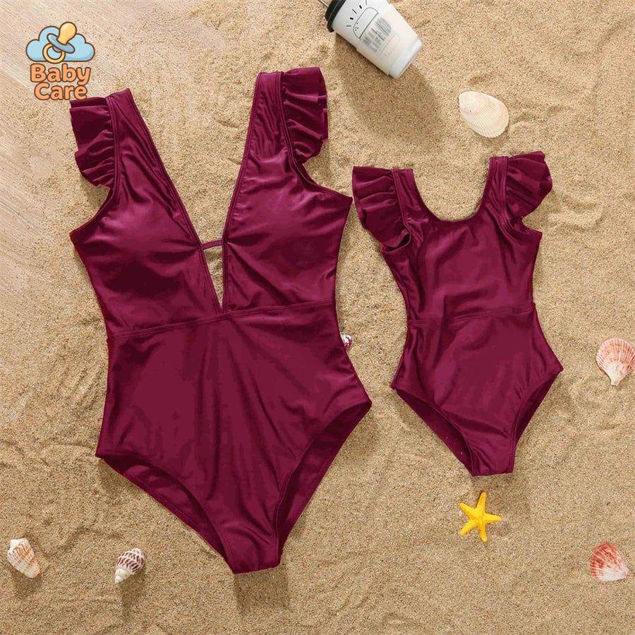 Maillot de bain assorti maman bébé fille bikini - détail du produit