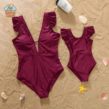 Maillot de bain assorti maman bébé fille bikini - détail du produit