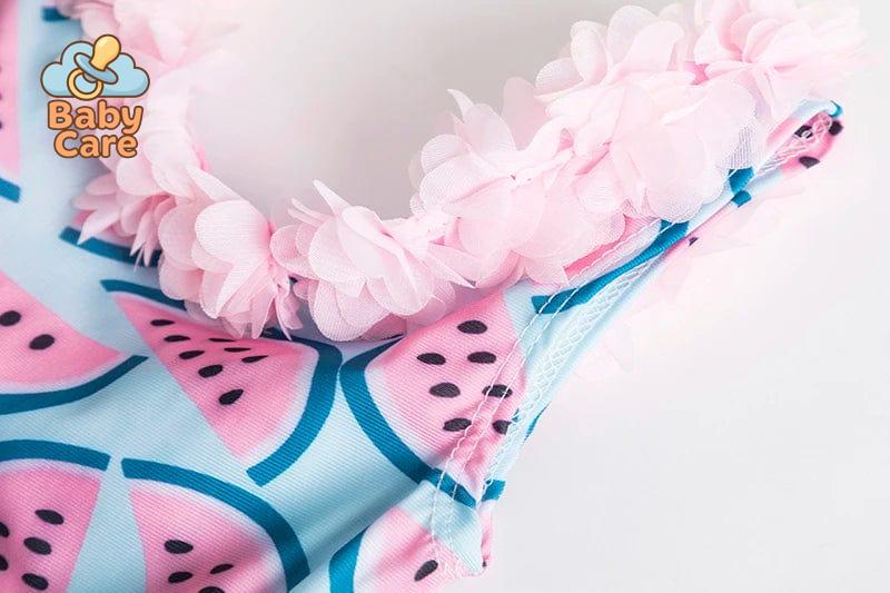 Maillot de bain bikini bébé et enfant fille - zoom sur la matière