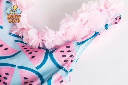 Maillot de bain bikini bébé et enfant fille - zoom sur la matière