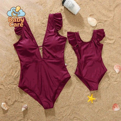Maillot de bain assorti maman bébé fille bikini - photo lifestyle